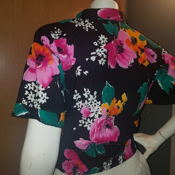 80's Vintage Byer California Tropical CROP Top - Picture 3 of 5